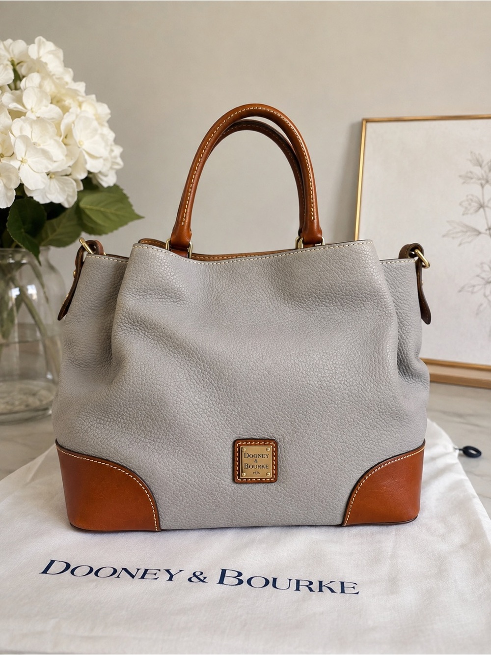 Dooney & Bourke Smoke Pebble Grain Brenna Handbag